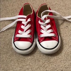 Red kids converse sneakers  size 5